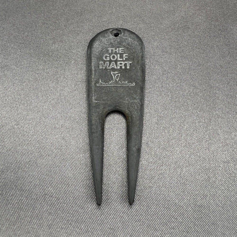 The‎ Golf Mart Vintage Metal Divot Repair Tool Gray Two Prong Pitch Mark Repair